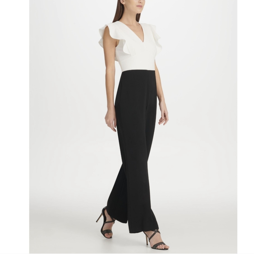 🆕️ DKNY Womens Black/ White Jumpsuit